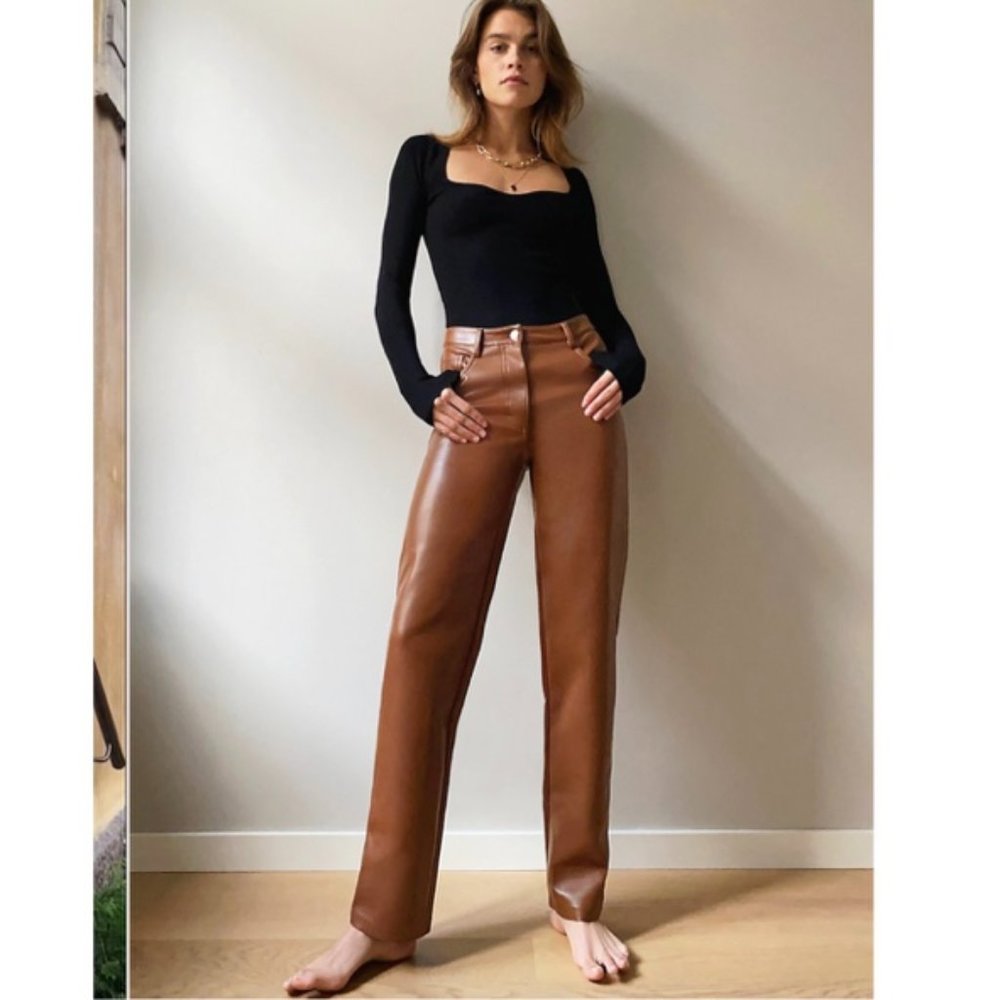 Aritzia Wilfred Melina Pant in Cognac - Size 6 - Ankle Length